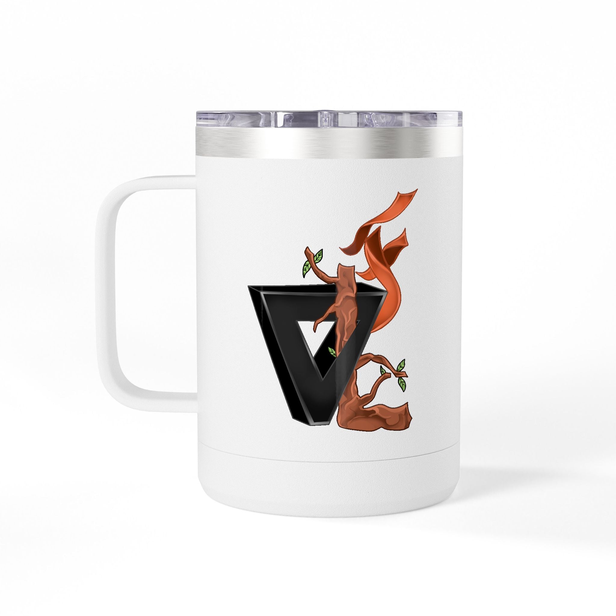 15oz Coffee Tumbler Mug with Rooster Illustration — Insulated Travel Cup