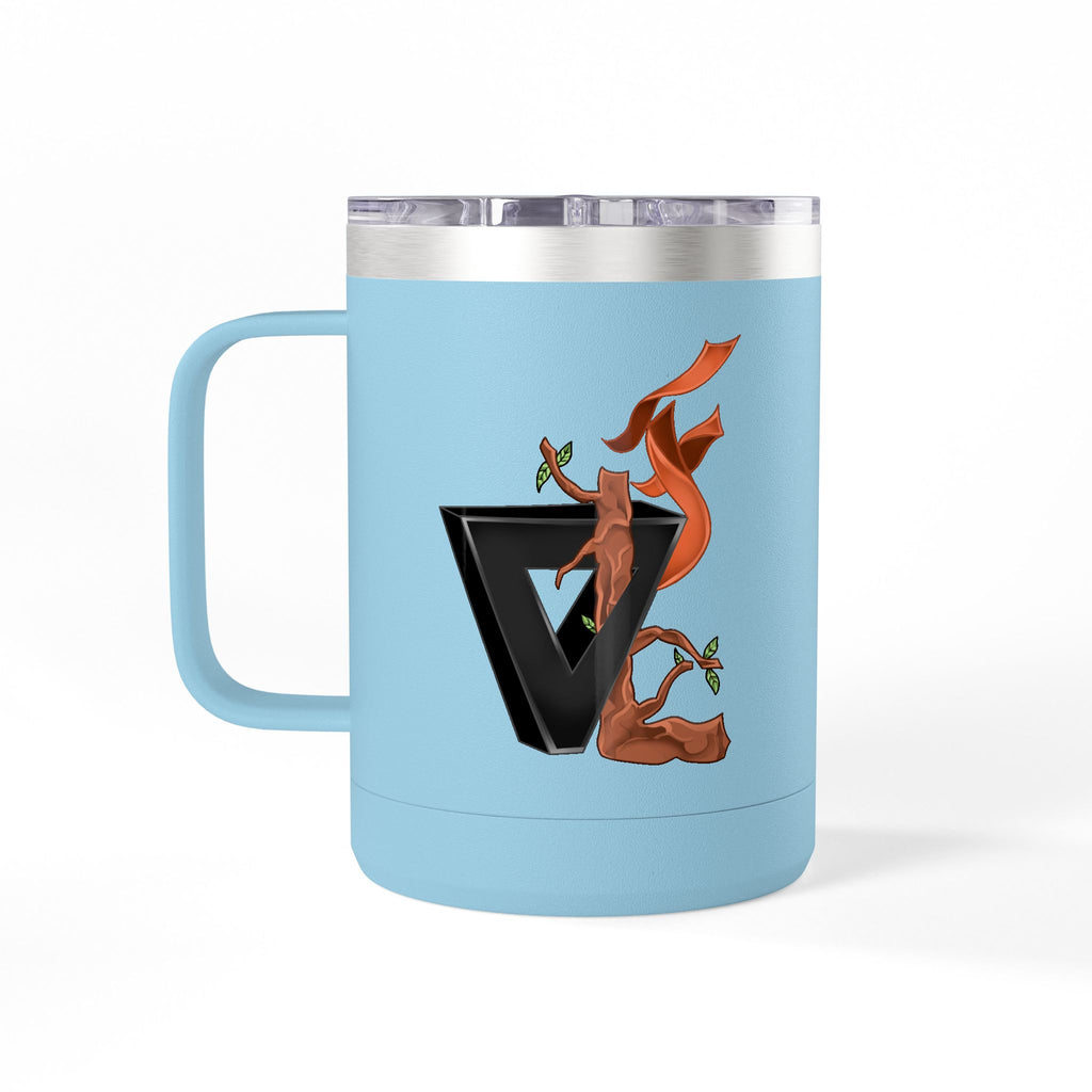 15oz Coffee Tumbler Mug with Rooster Illustration — Insulated Travel Cup