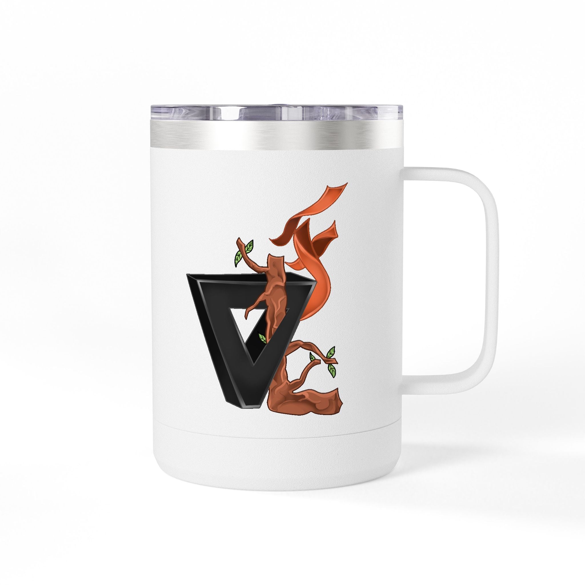 15oz Coffee Tumbler Mug with Rooster Illustration — Insulated Travel Cup