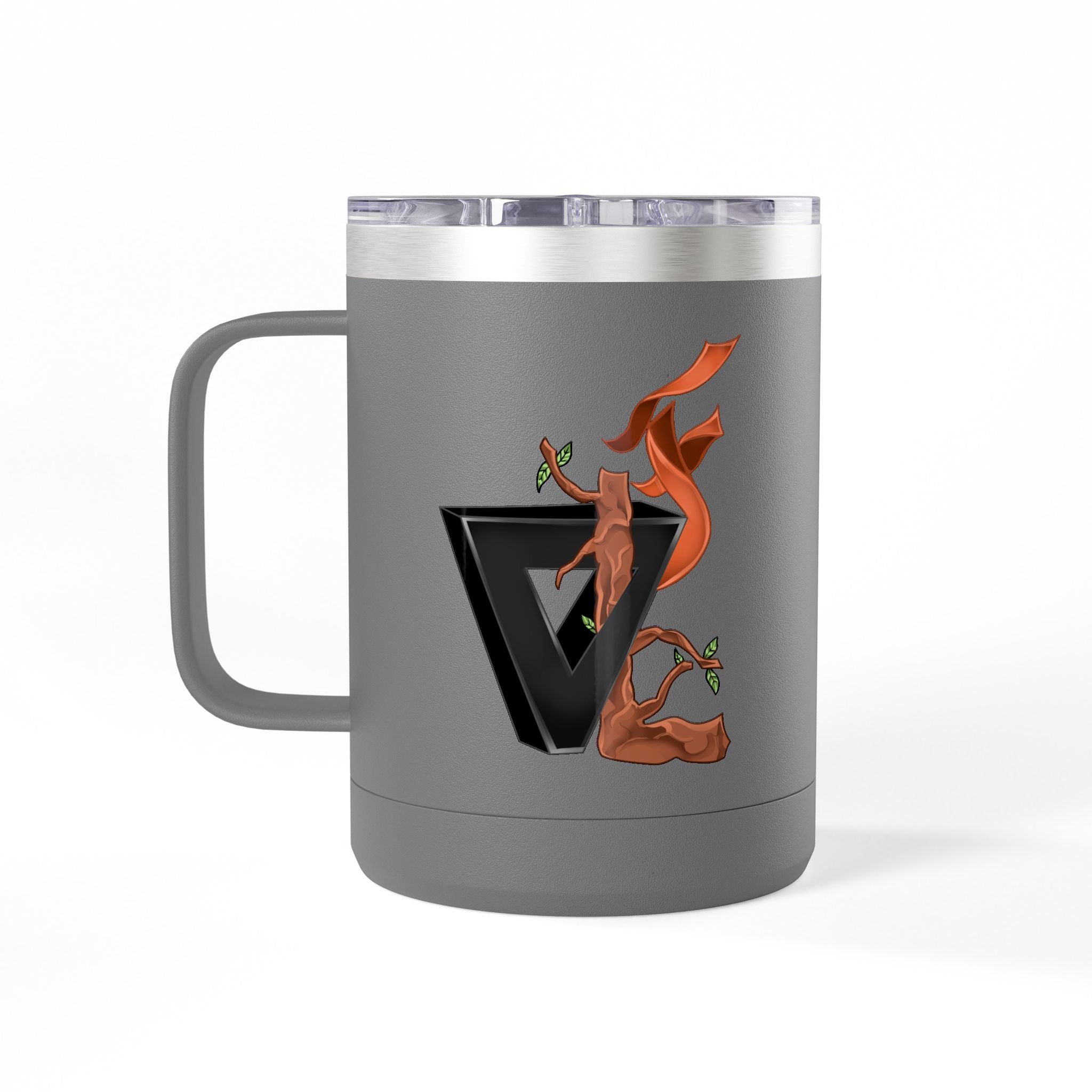 15oz Coffee Tumbler Mug with Rooster Illustration — Insulated Travel Cup