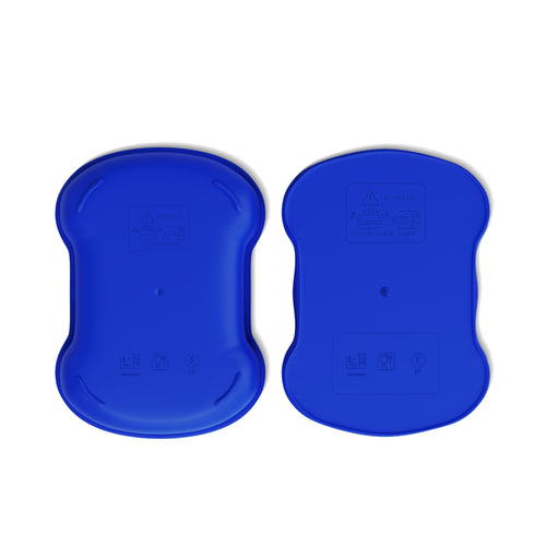 Blue Two-Tier Bento Box with Surreal Triangle & Floral Design — Leakproof Lunch Container