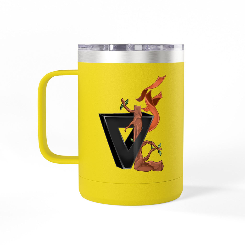 15oz Coffee Tumbler Mug with Rooster Illustration — Insulated Travel Cup