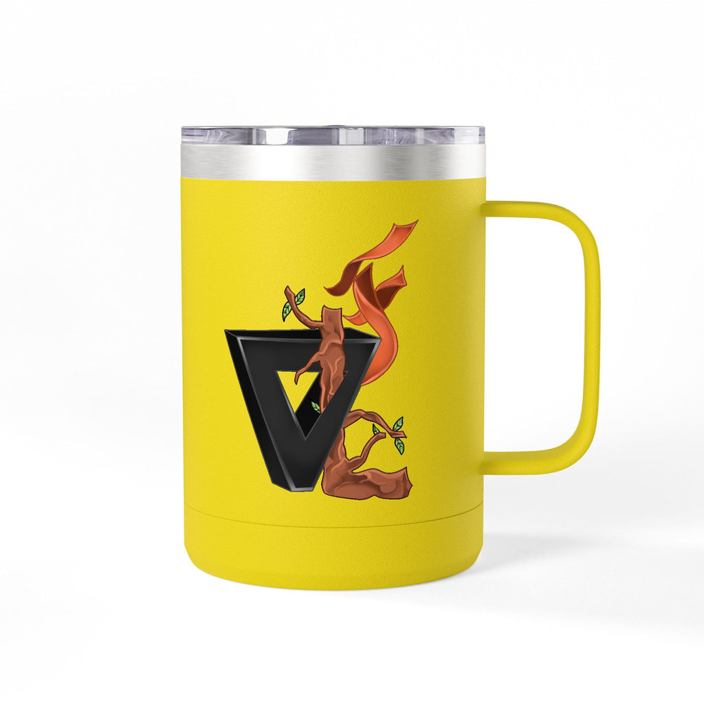 15oz Coffee Tumbler Mug with Rooster Illustration — Insulated Travel Cup