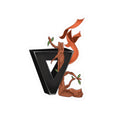 V Black Triangle & Flame Tree Kiss-Cut Sticker — Nature Meets Tech Laptop Decal